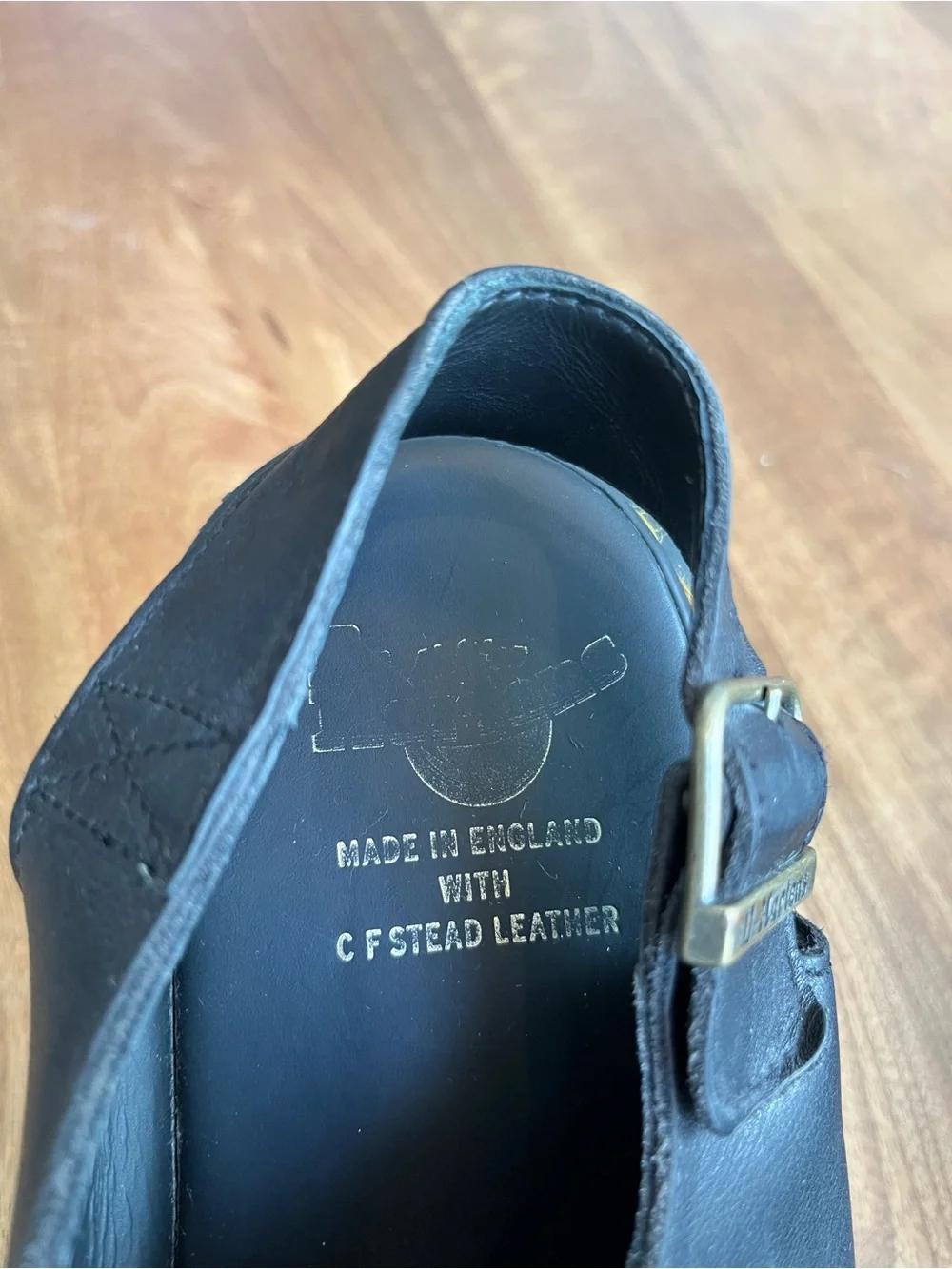Vintage Dr. Martens Mens 11 Black Leather Slingback Clog Style Shoes